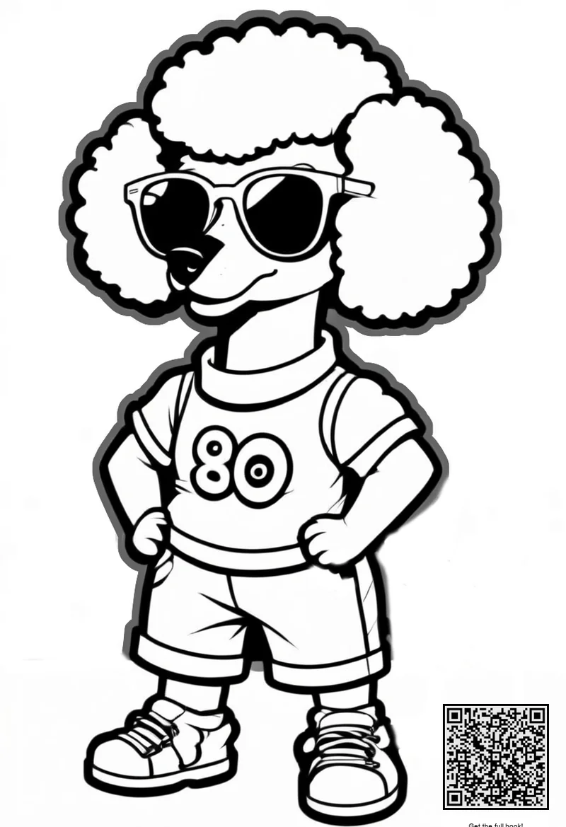 poodle dog dressed up in basketball clothes