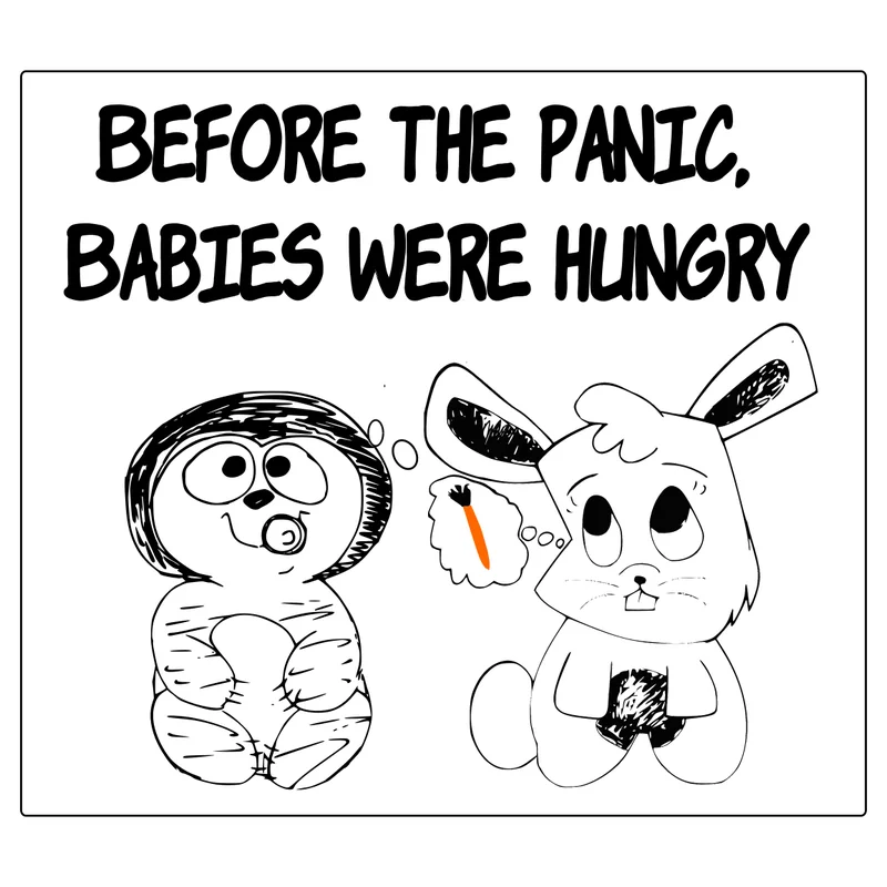 The baby sloth and baby bunny dream of a bunny