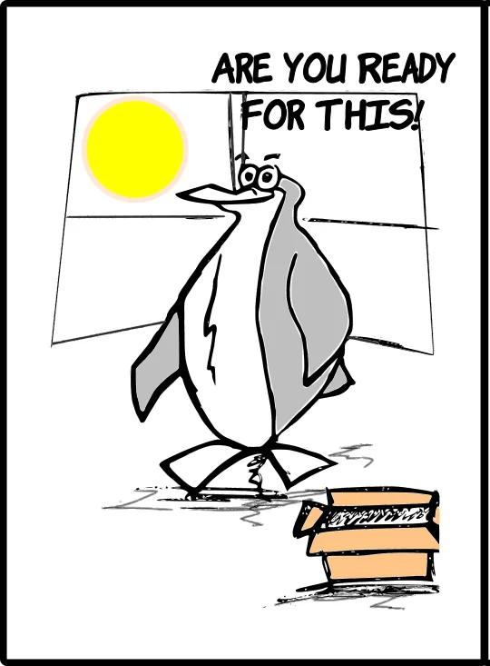 penguin excited to begin a move